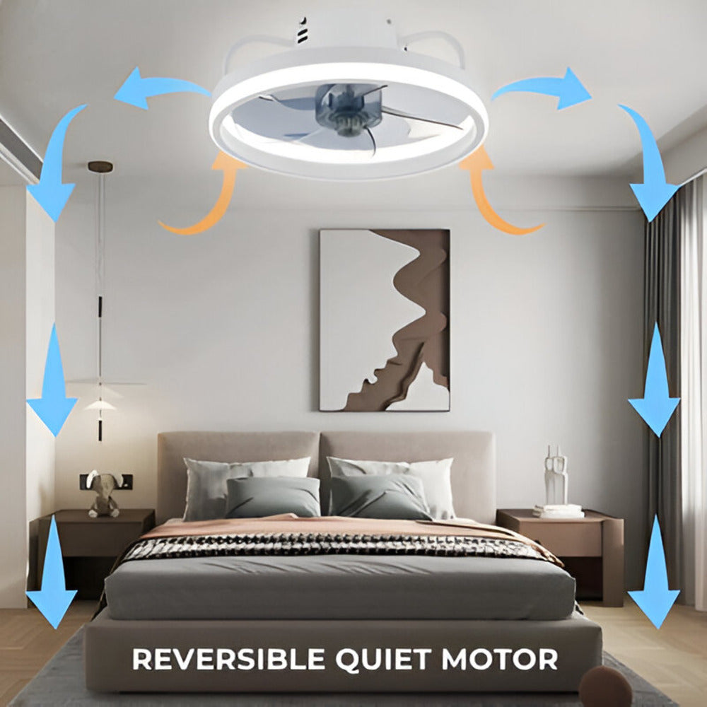 AeroLume – Smart Takfläkt med Dimbar LED och Fjärrkontroll