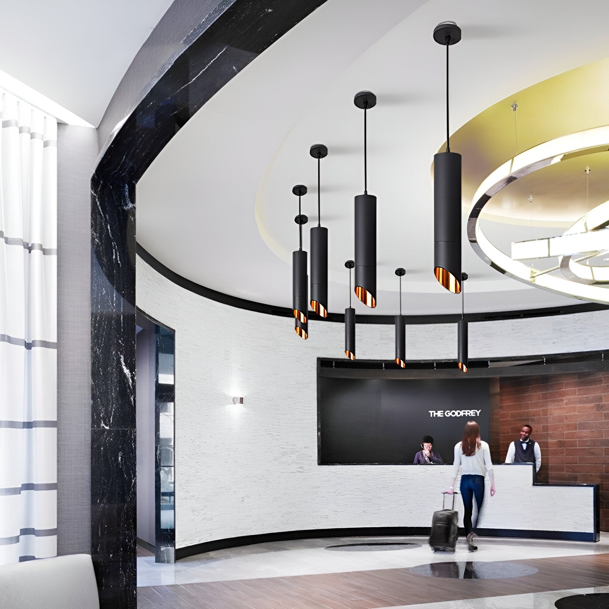 Uniqlux Tube – Modern LED-Pendellampa i Svart eller Vit Aluminium