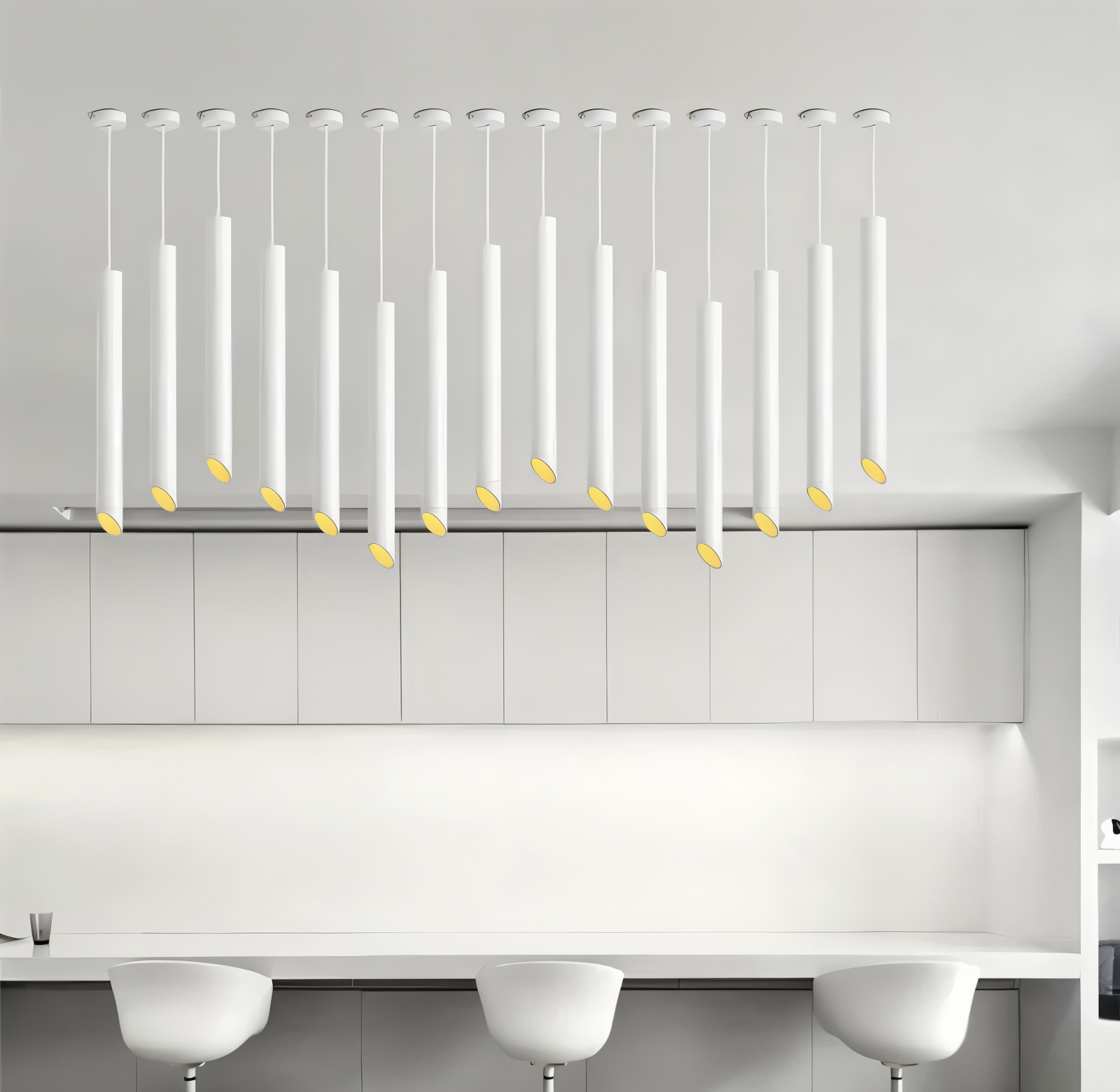 Uniqlux Tube – Modern LED-Pendellampa i Svart eller Vit Aluminium