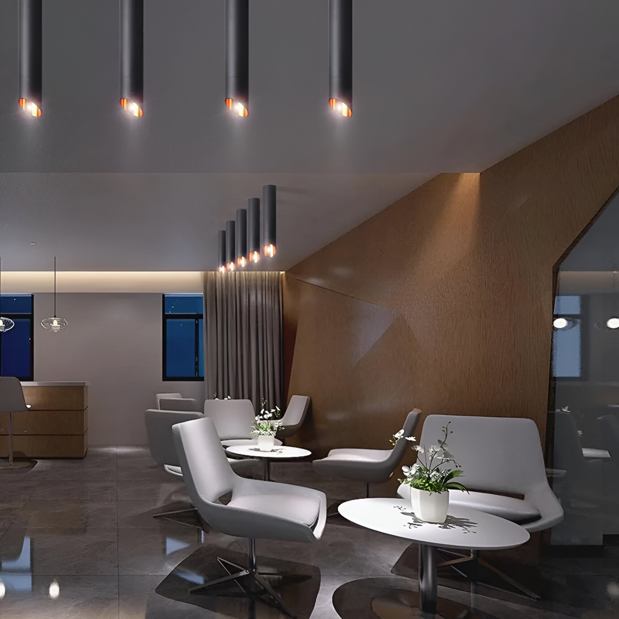 Uniqlux Tube – Modern LED-Pendellampa i Svart eller Vit Aluminium