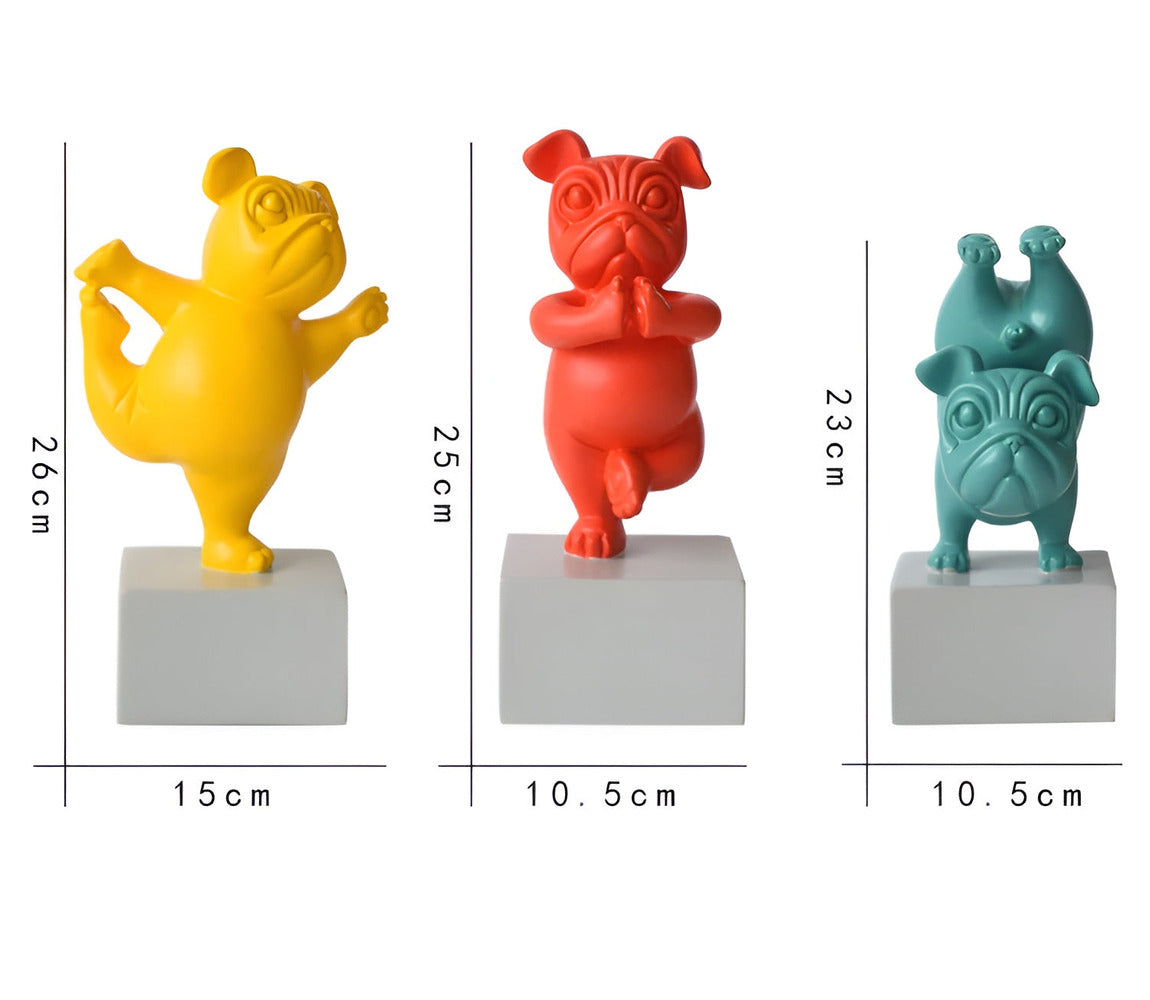 ZenBulldog Skulptur – Lekfull Yogafigur i Abstrakt Design
