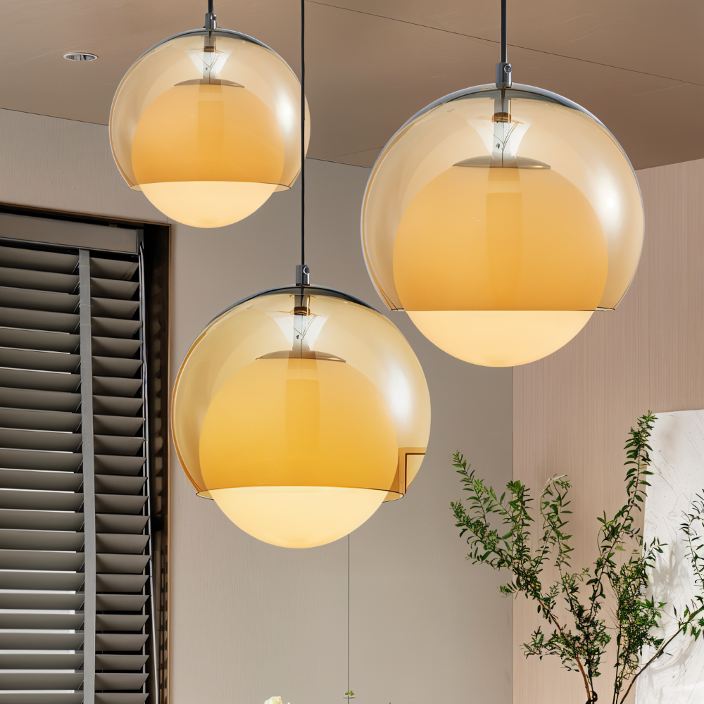AmberDuo – Retro Glaspendellampa i Bauhaus-Stil