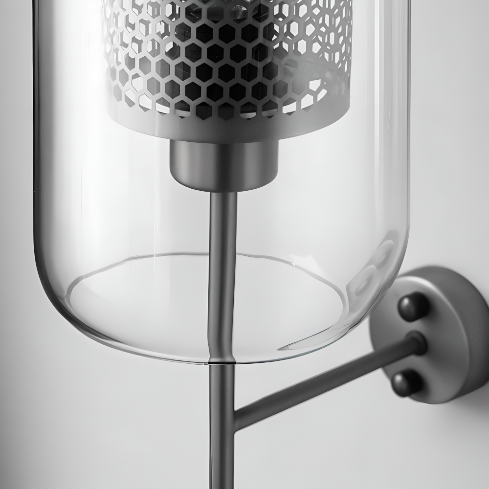 Orbee – Vägglampa i Glas med Honungskaka-design och Vintage LED-stil