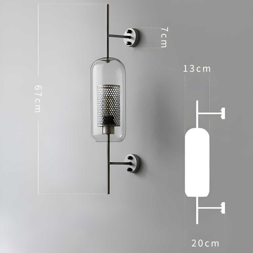 Orbee – Vägglampa i Glas med Honungskaka-design och Vintage LED-stil