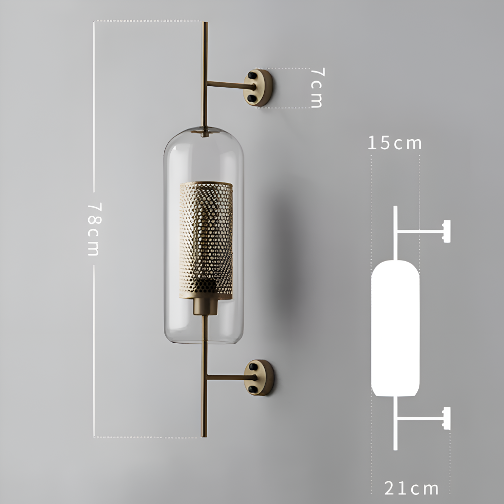 Orbee – Vägglampa i Glas med Honungskaka-design och Vintage LED-stil