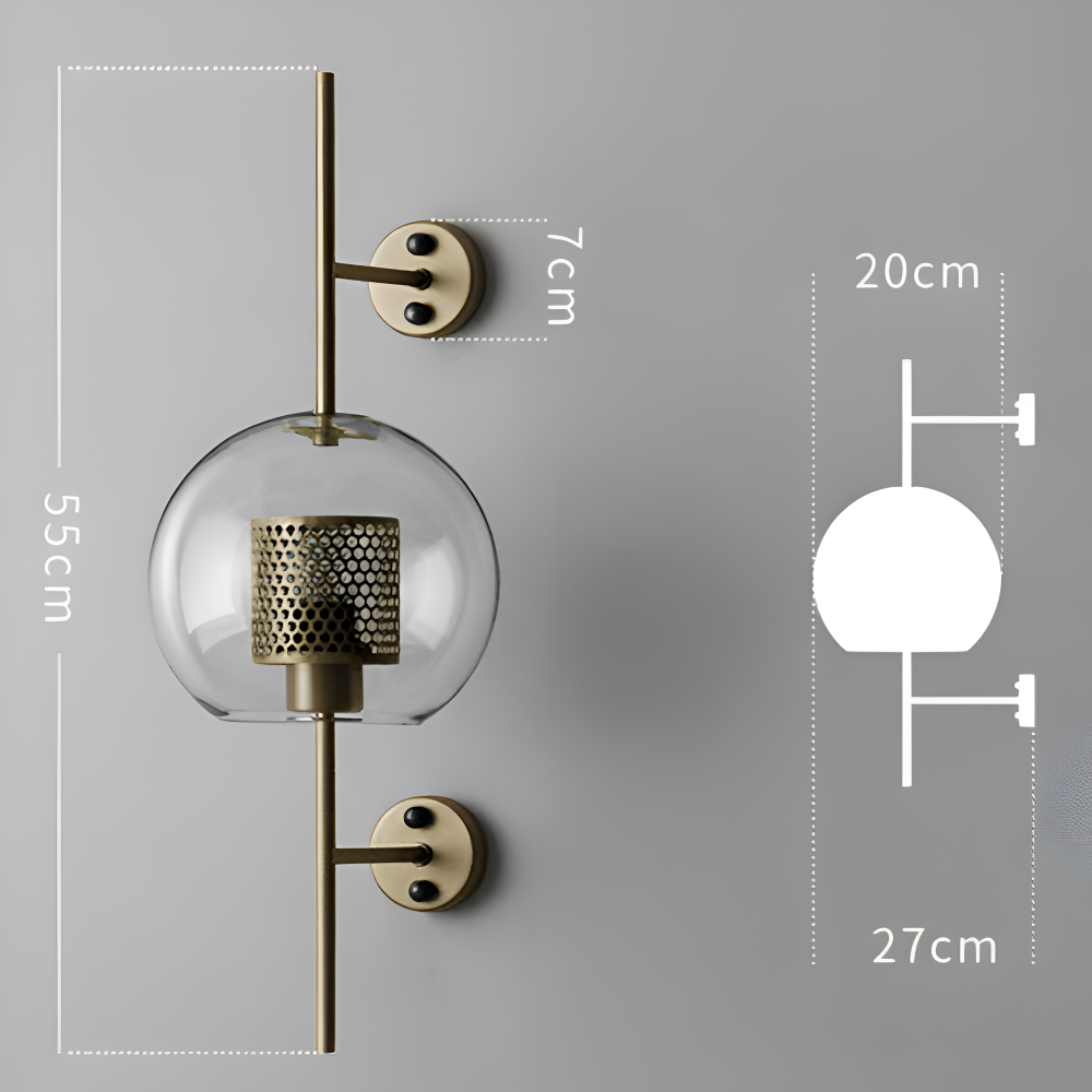Orbee – Vägglampa i Glas med Honungskaka-design och Vintage LED-stil