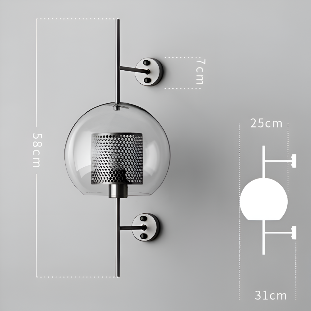 Orbee – Vägglampa i Glas med Honungskaka-design och Vintage LED-stil