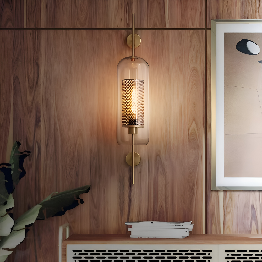 Orbee – Vägglampa i Glas med Honungskaka-design och Vintage LED-stil