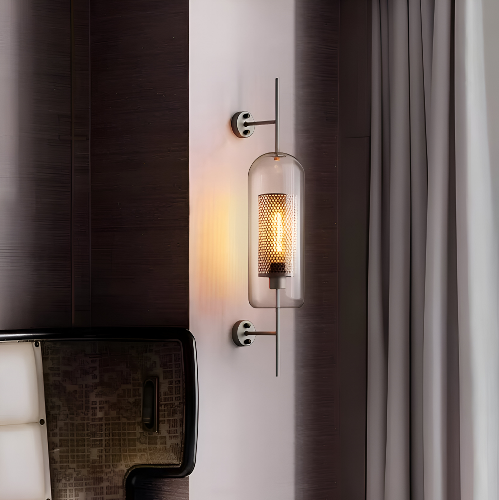 Orbee – Vägglampa i Glas med Honungskaka-design och Vintage LED-stil