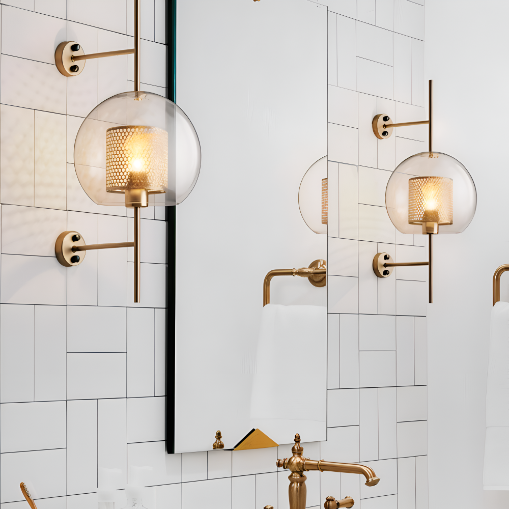 Orbee – Vägglampa i Glas med Honungskaka-design och Vintage LED-stil