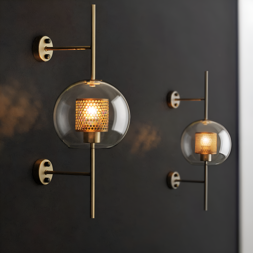 Orbee – Vägglampa i Glas med Honungskaka-design och Vintage LED-stil