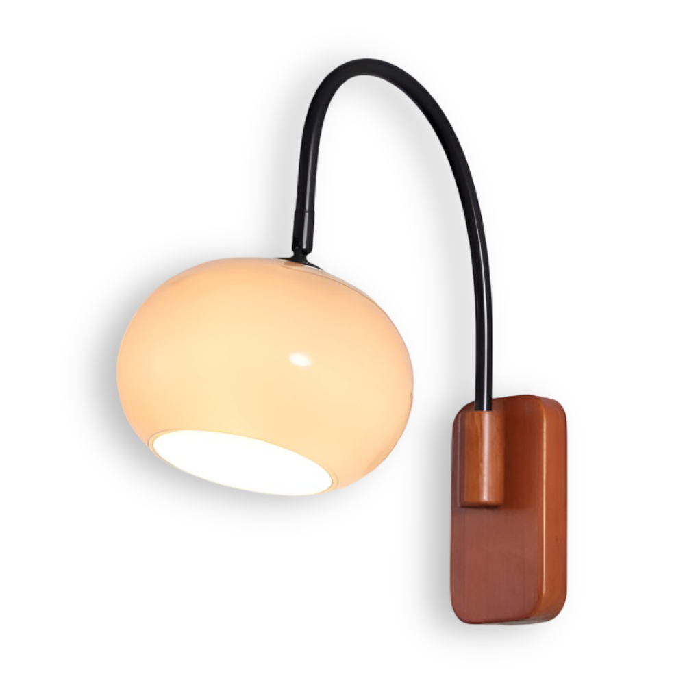 Solara – Vägglampa i Persimonfärgat Glas med Bauhausdesign för Sovrum