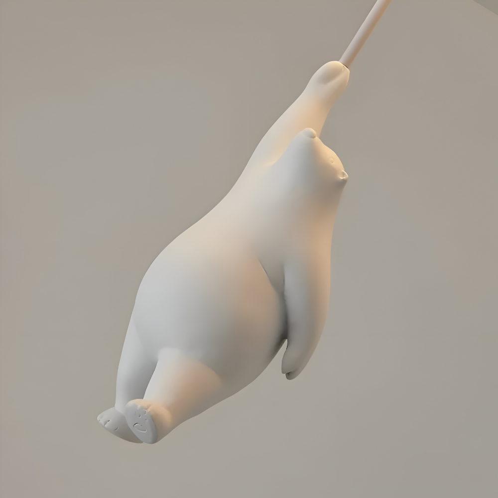 Lunabear – Lekfull Ballongpendellampa i Harz och Akryl för Barnrum