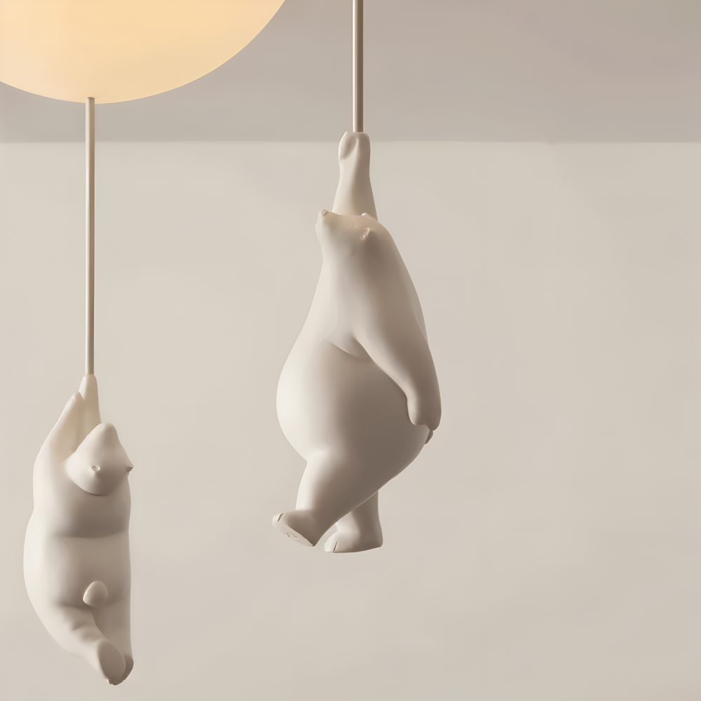 Lunabear – Lekfull Ballongpendellampa i Harz och Akryl för Barnrum