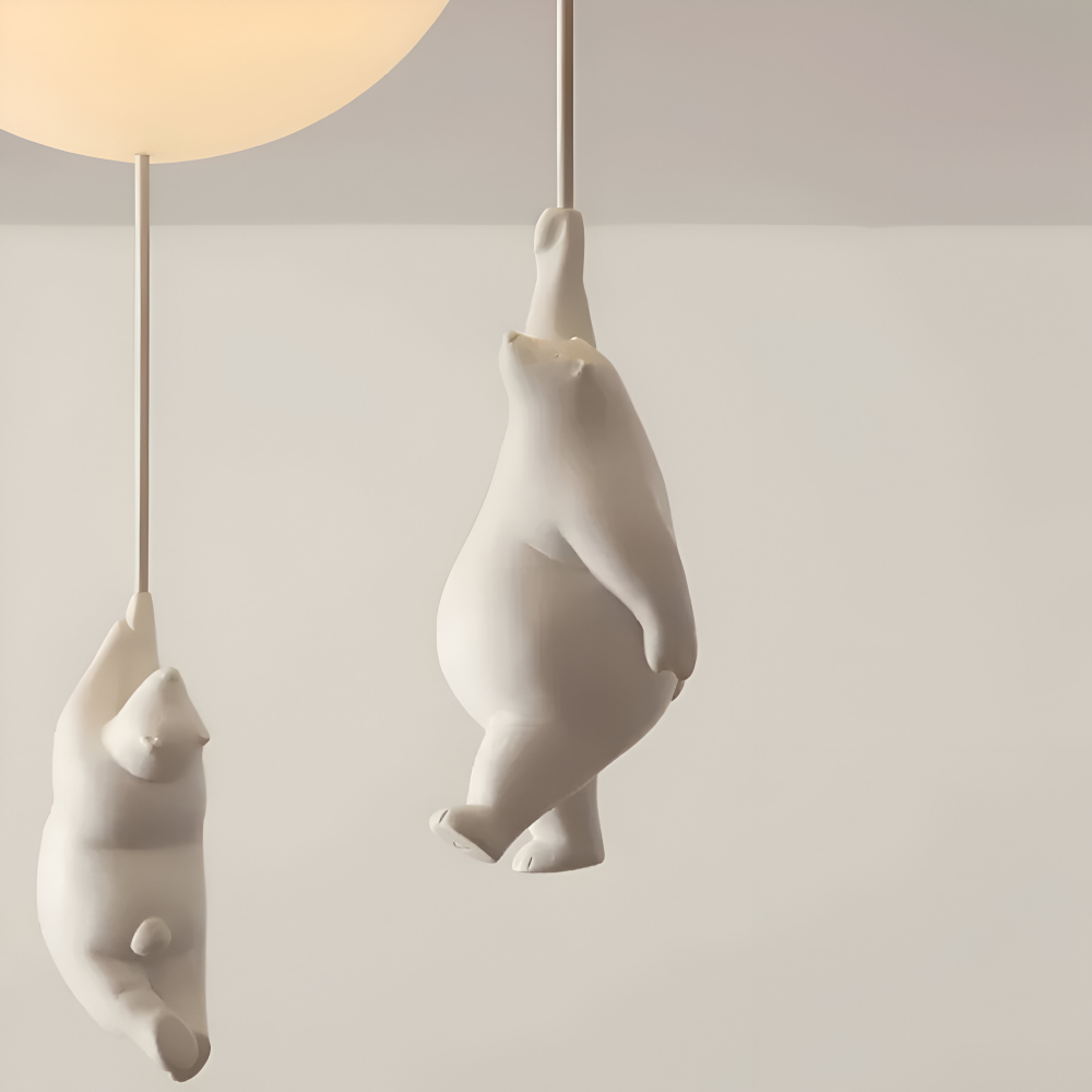 Lunabear – Lekfull Ballongpendellampa i Harz och Akryl för Barnrum