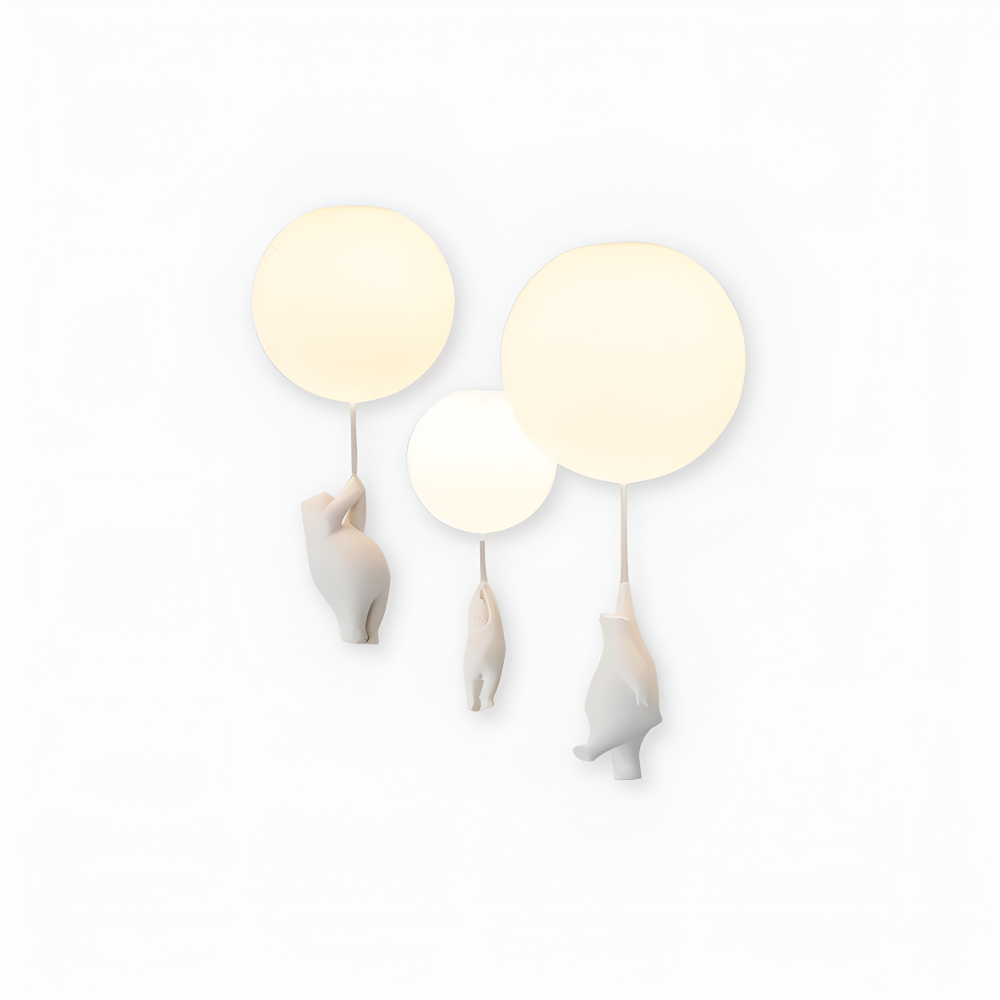Lunabear – Lekfull Ballongpendellampa i Harz och Akryl för Barnrum