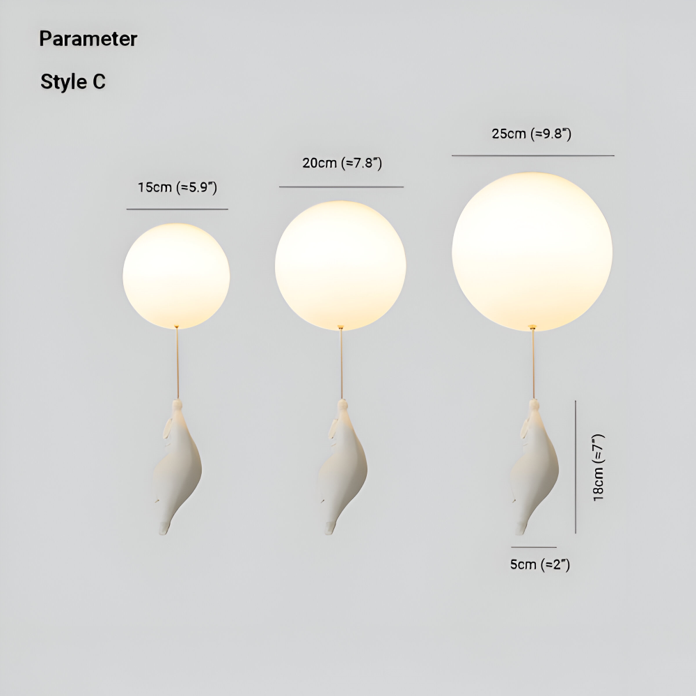 Lunabear – Lekfull Ballongpendellampa i Harz och Akryl för Barnrum