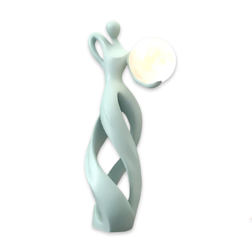 GlowMuse Flicka – Abstrakt Belyst Skulptur i Modern Harzdesign