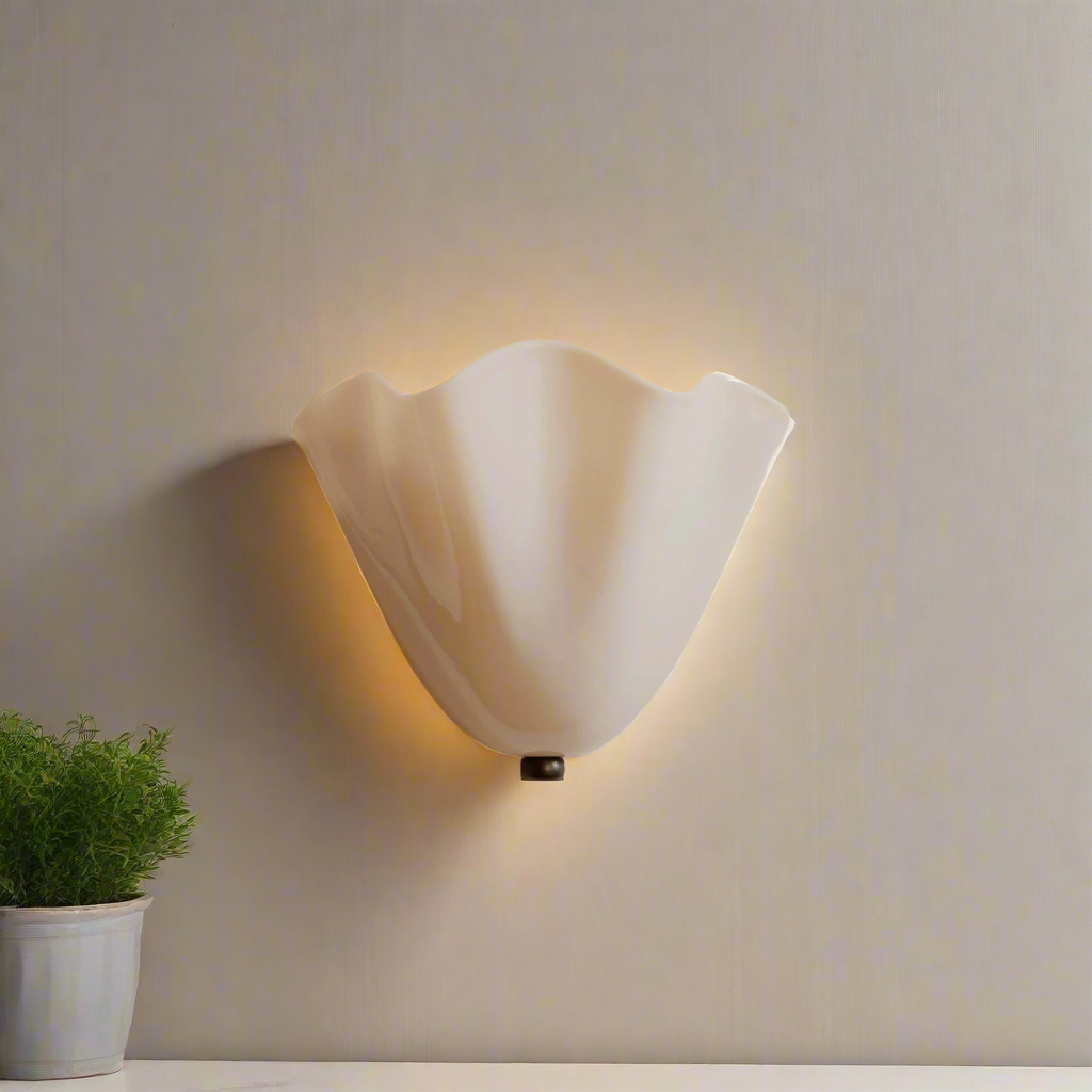 Retro vägglampa i färgat glas med Art Deco-design