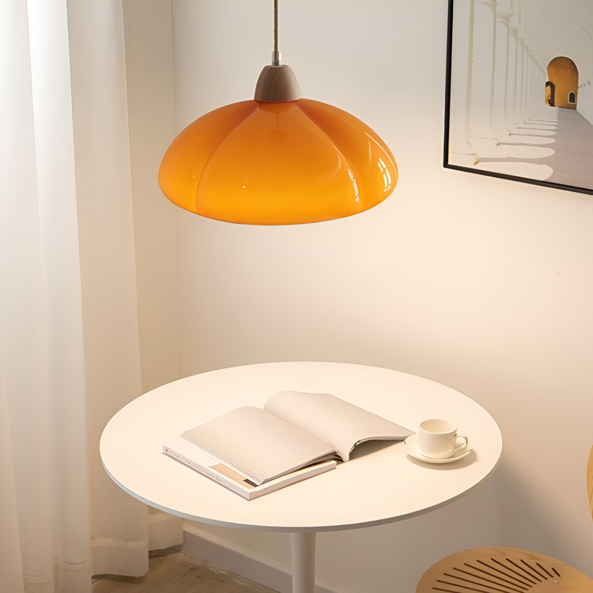 PumpaLuxe – Retro Pendellampa i Glas och Trä med Nordisk Charm