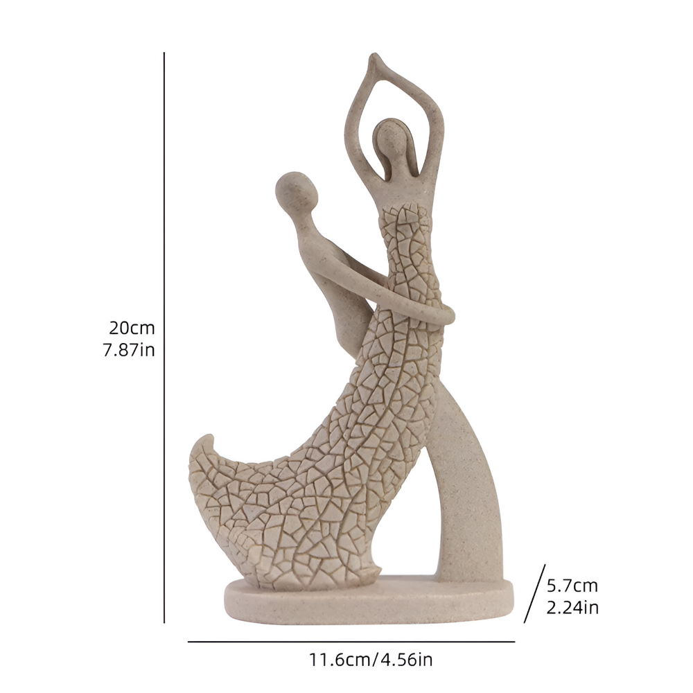 SandHeart Duo – Elegant Romantiskt Par i Sandstensliknande Resin