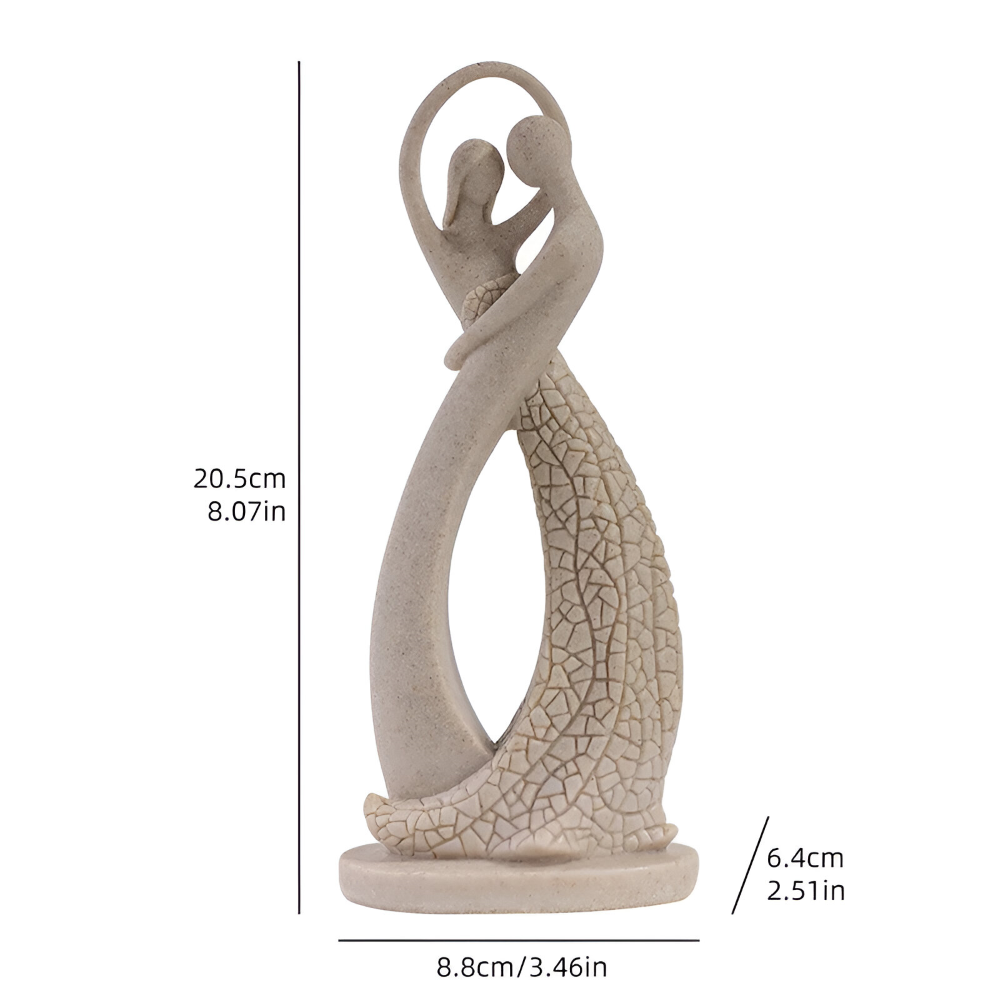SandHeart Duo – Elegant Romantiskt Par i Sandstensliknande Resin