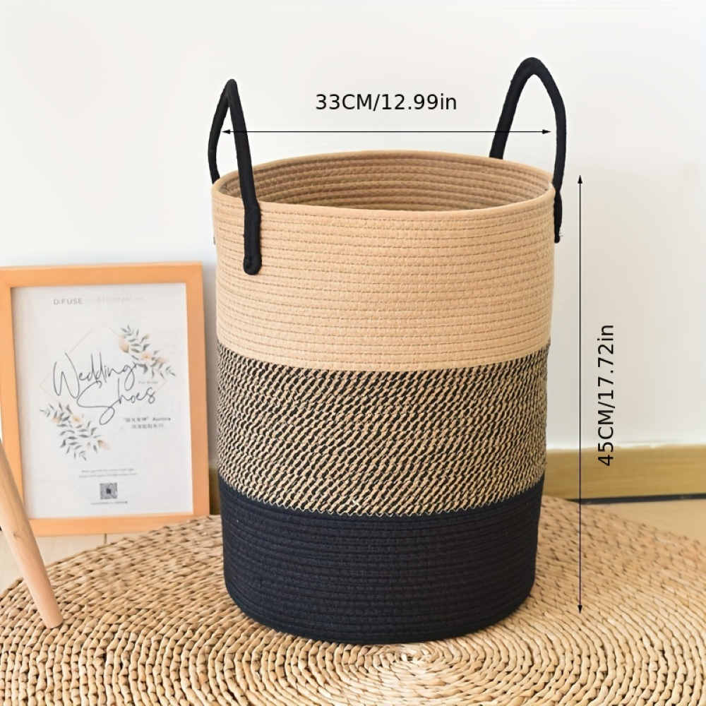 CottonNest – Rund Tvättkorg i Bomull med Fällbar Design