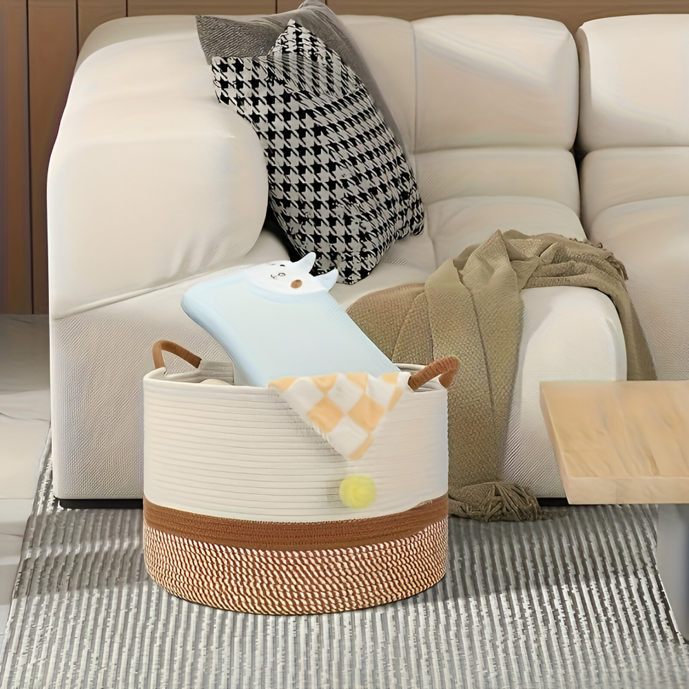 Camilia – Cirkulär Förvaringskorg i Bomull, Fällbar & Tidlös Design