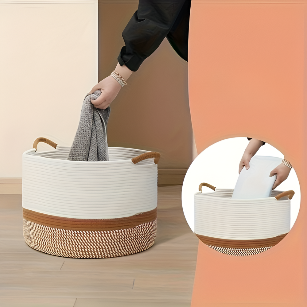 Camilia – Cirkulär Förvaringskorg i Bomull, Fällbar & Tidlös Design