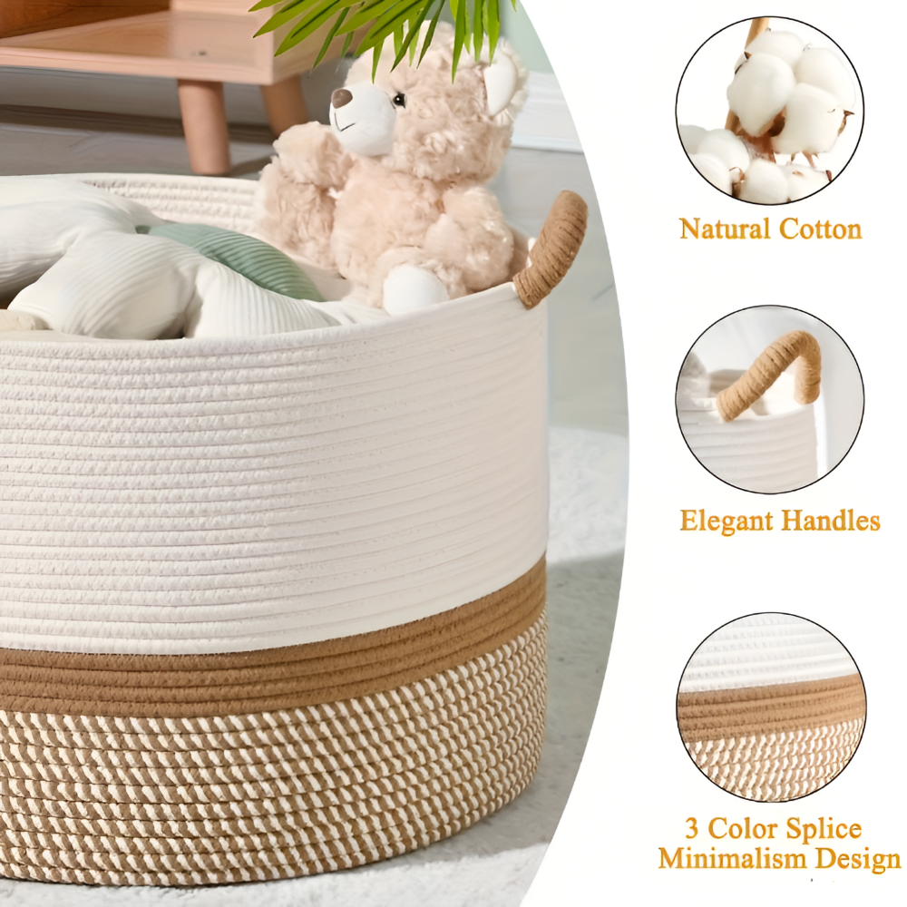 Camilia – Cirkulär Förvaringskorg i Bomull, Fällbar & Tidlös Design