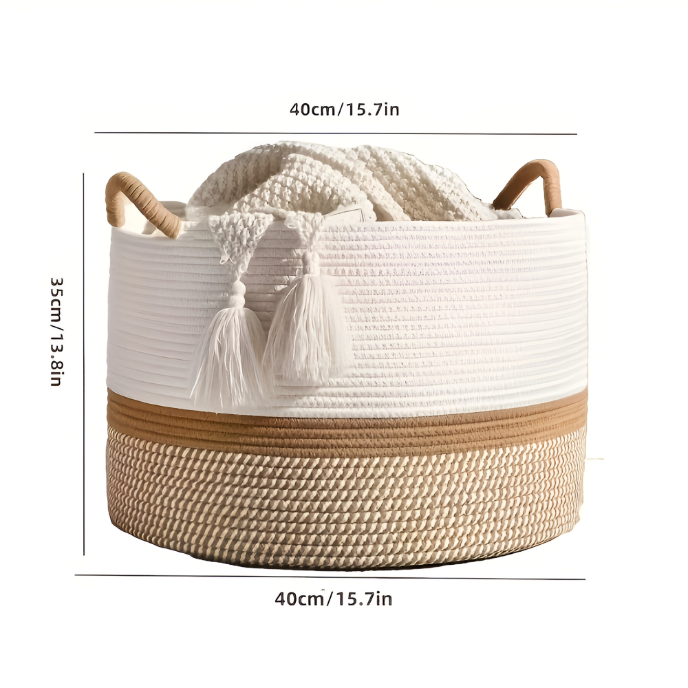 Camilia – Cirkulär Förvaringskorg i Bomull, Fällbar & Tidlös Design