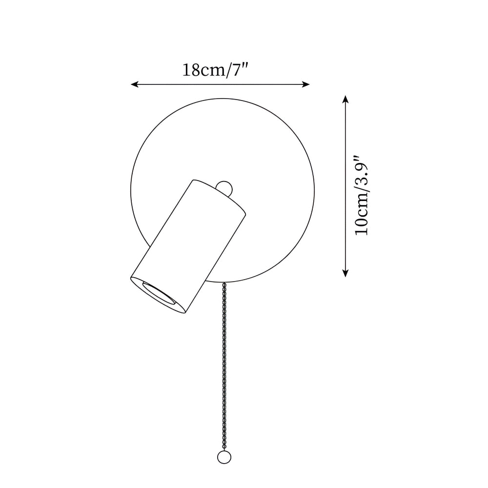 LumoStone – Mini Rund LED Vägglampa | Svängbar Vägglampa i Travertin & Trä