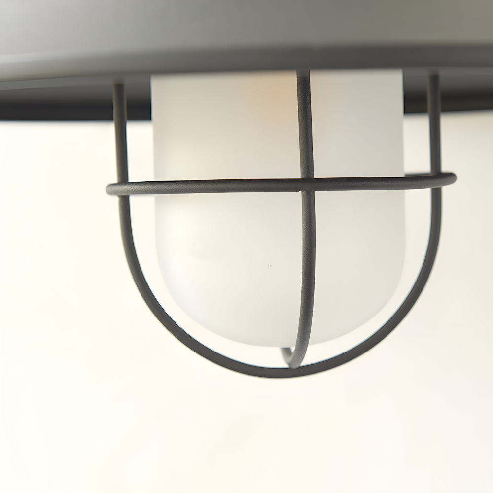 RustBlack – Industriell Vägglampa i Järn och Glas för Inomhus & Utomhusbruk