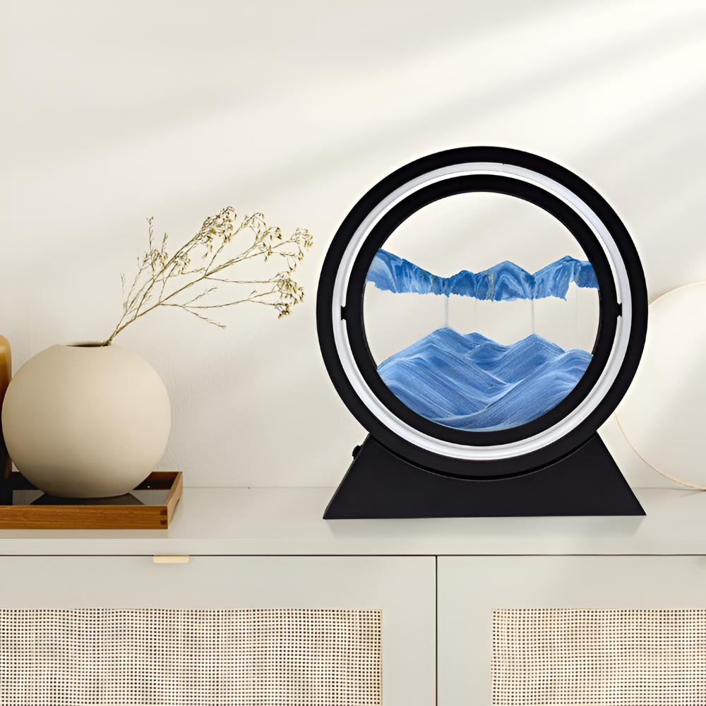 Sands of Time – Roterande Sandkonst LED-bordslampa med USB-laddning