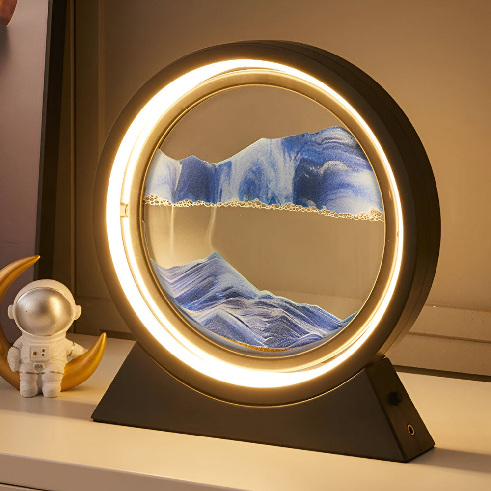 Sands of Time – Roterande Sandkonst LED-bordslampa med USB-laddning