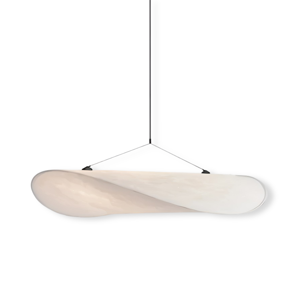 Auréline – Handgjord Pendellampa i Tyg och Metall med LED-belysning