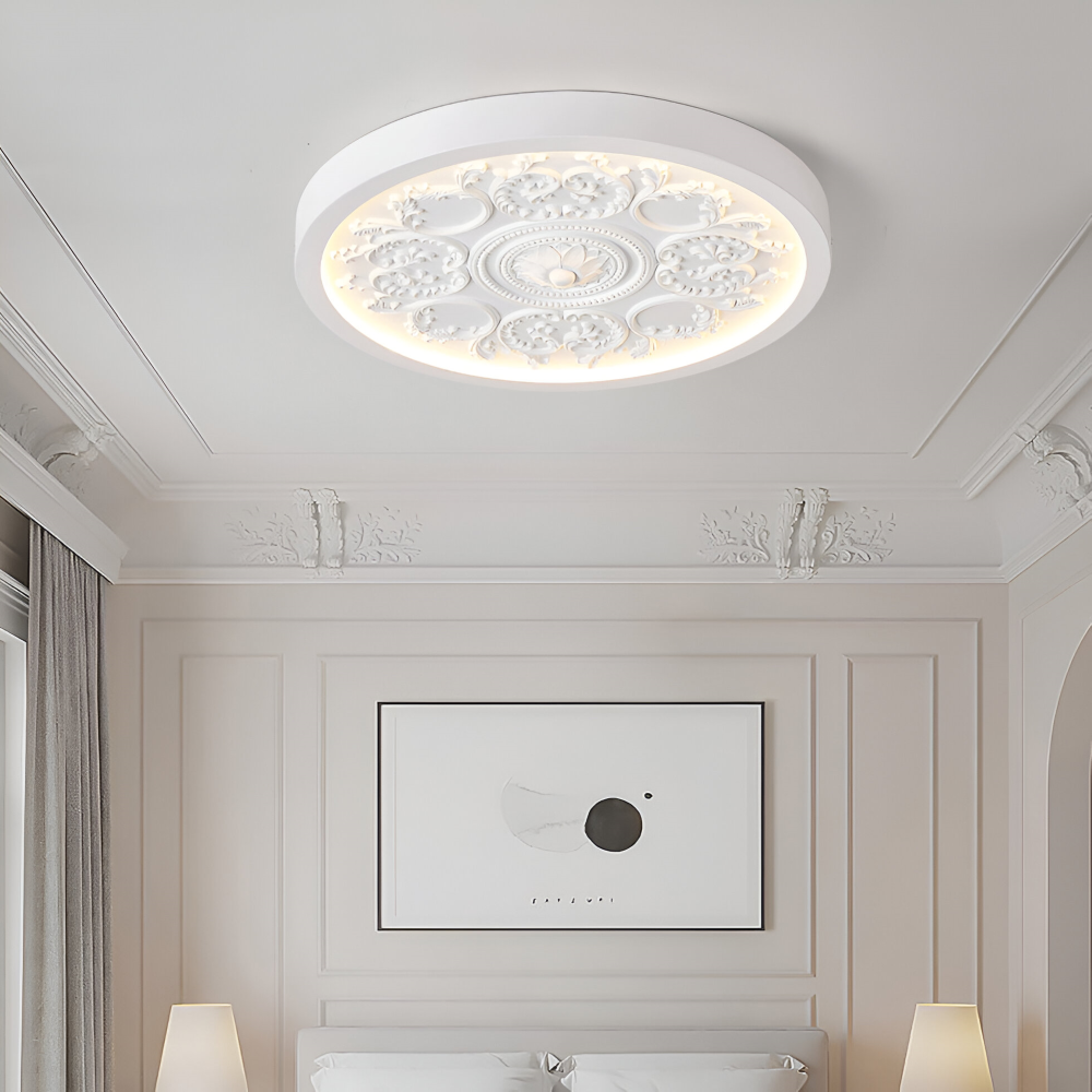 FloraGlow – Snidad LED-Taklampa i Resin med Minimalistisk Design