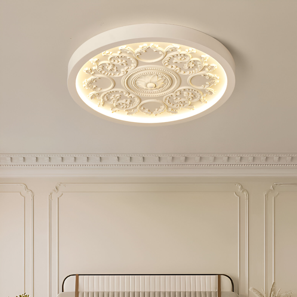 FloraGlow – Snidad LED-Taklampa i Resin med Minimalistisk Design
