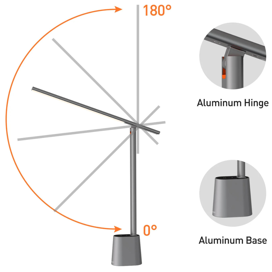 Smart Dimbart Skrivbordslampa LED – Kompakt, Vikbar & Uppladdningsbar