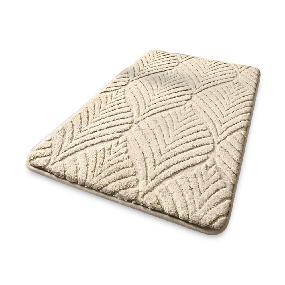 GeoSoft – Mjuk Mikrofiberbadmatta med Geometriskt Mönster & Halkskydd