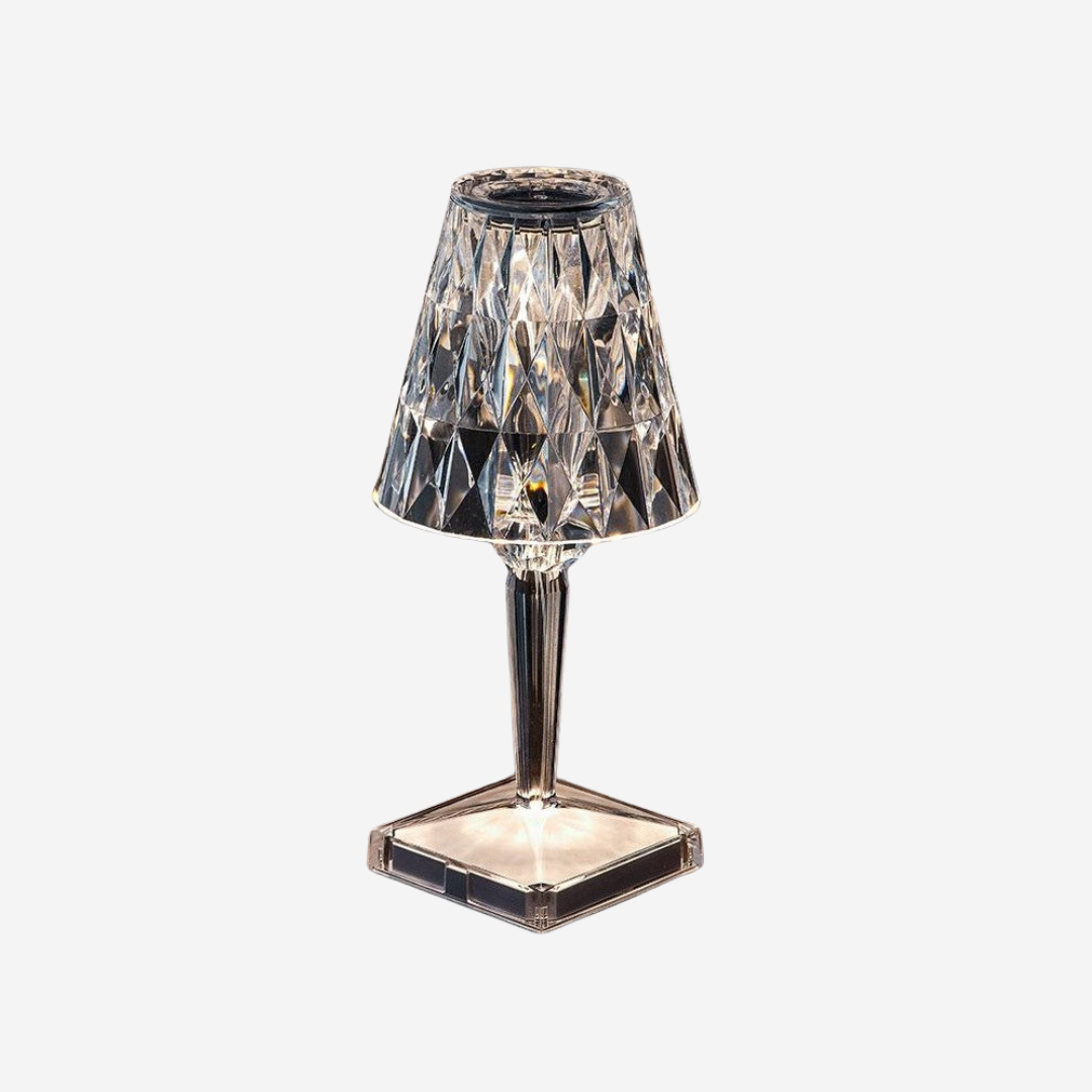 Lumière Cristal - Trådlös Kristallbordslampa med Touchkontroll och Tre Ljuslägen