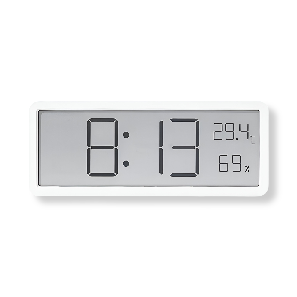 TimeGlow LED – Modern Väggklocka med Temperatur & Fuktighetssensor