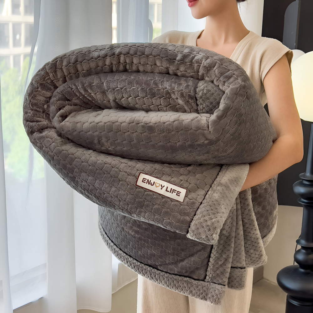 VelvetNord CozyThrow – Lyxig Ultra-Mjuk Plyschfilt för Helårsbruk