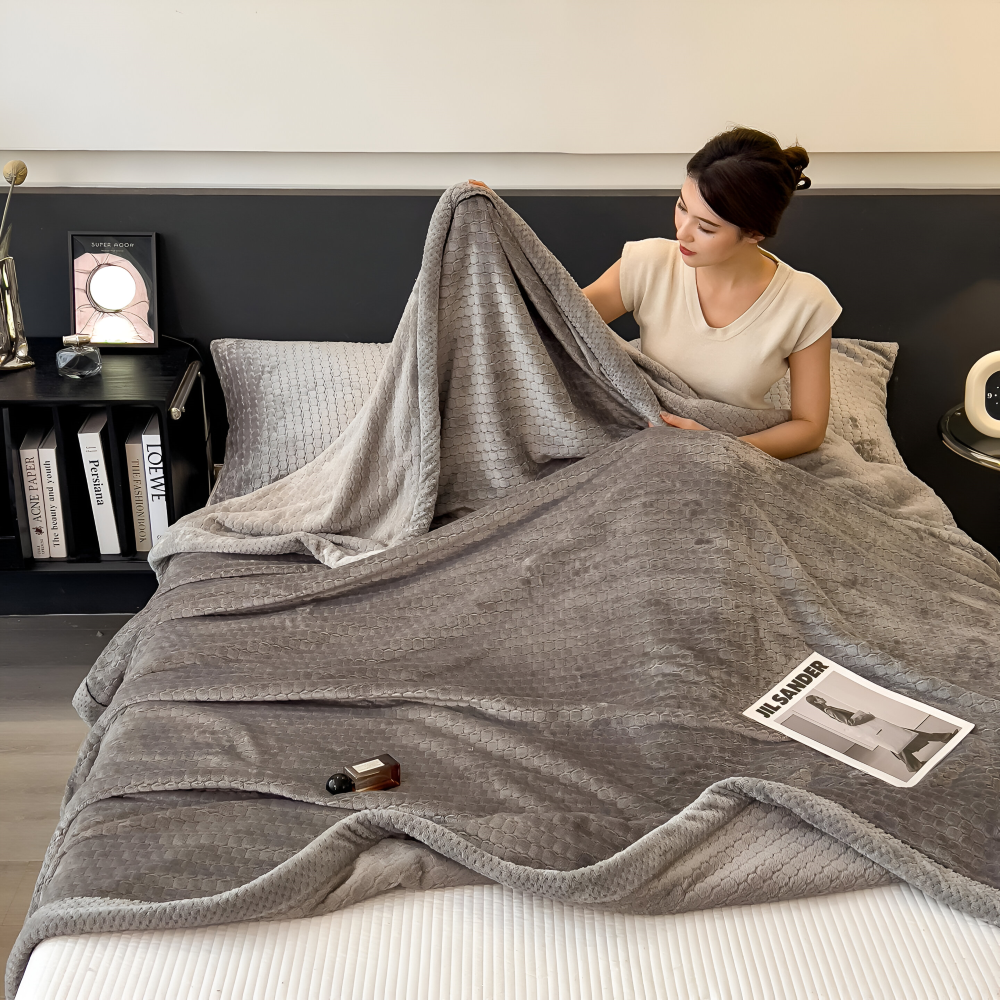 VelvetNord CozyThrow – Lyxig Ultra-Mjuk Plyschfilt för Helårsbruk