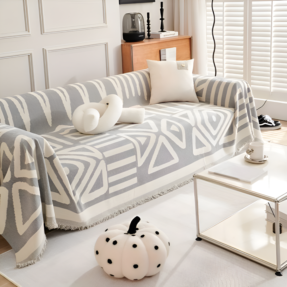 ChenilleHaven – Rutschfri Boho-Pläd i Lyxig Chenille med Fransar