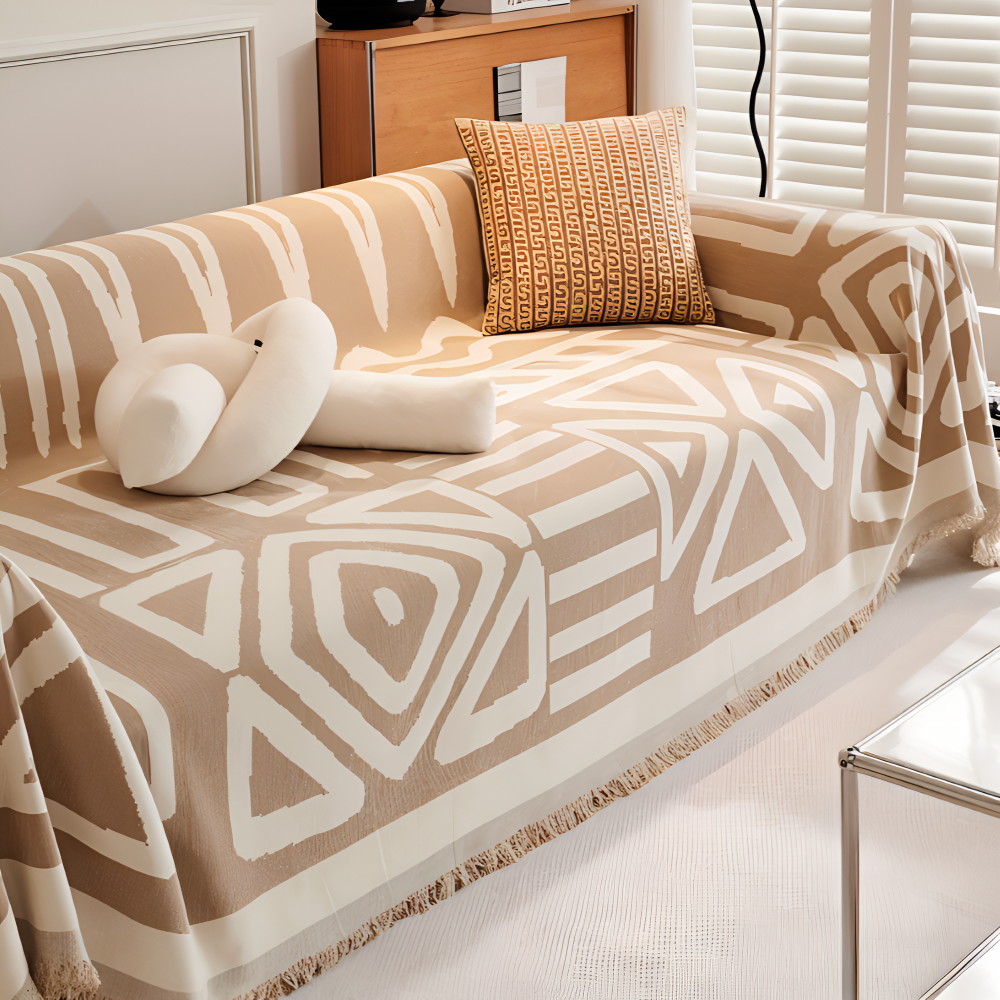 ChenilleHaven – Rutschfri Boho-Pläd i Lyxig Chenille med Fransar