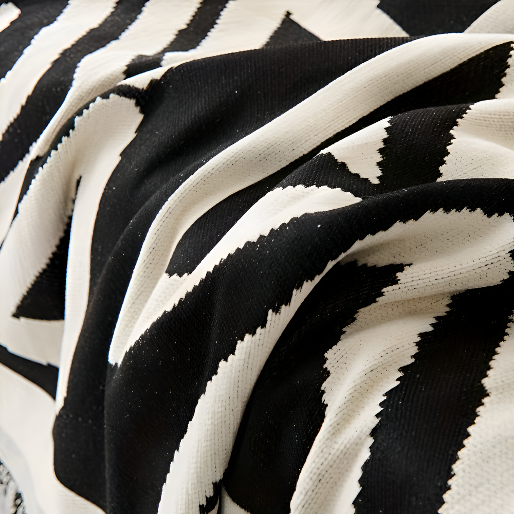 ChenilleHaven – Rutschfri Boho-Pläd i Lyxig Chenille med Fransar