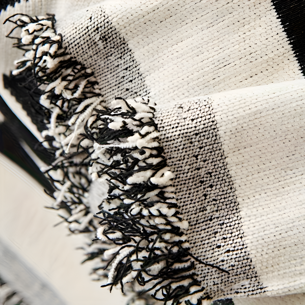 ChenilleHaven – Rutschfri Boho-Pläd i Lyxig Chenille med Fransar