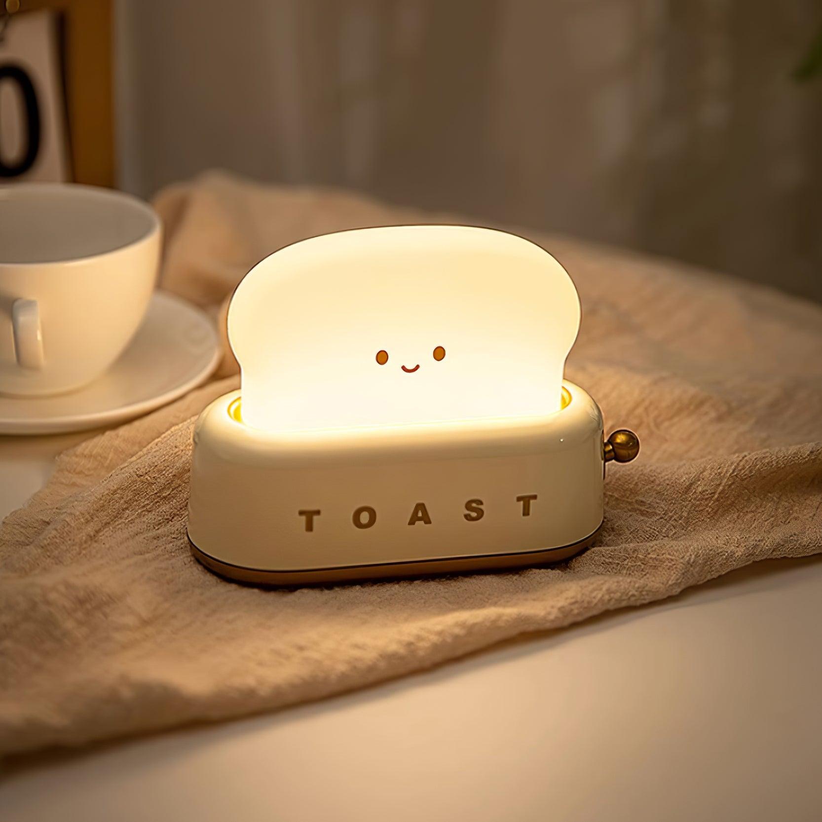 ToastLjus – Brödrostformad bordslampa med inbyggt batteri och justerbar ljusstyrka