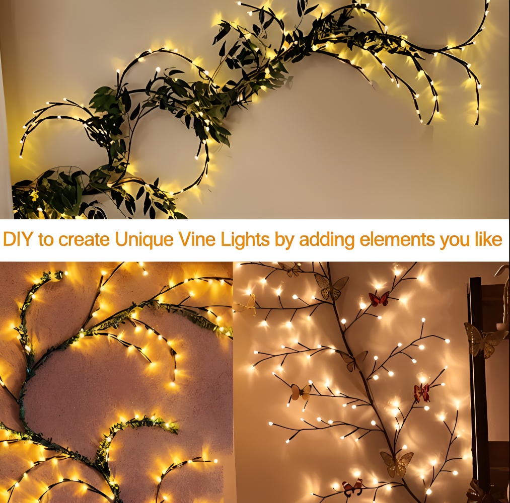 TwinkVine – Böjbar LED Grenbelysning för Jul och Dekoration